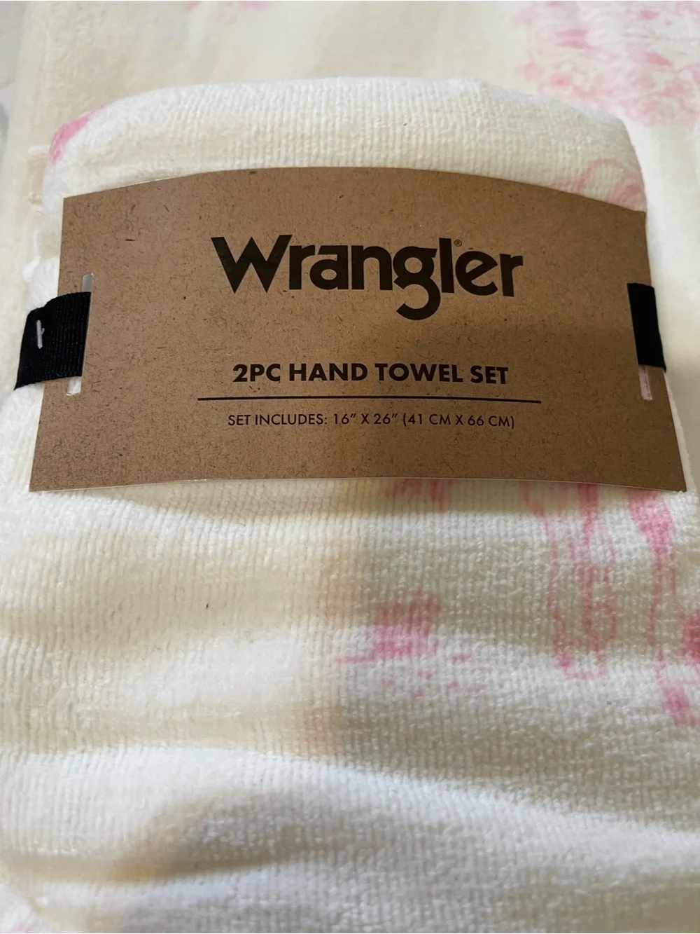Wrangler Cowgirl w/Horse White & Pink 2 Bath Towels & a Set of Hand Towels NWT *